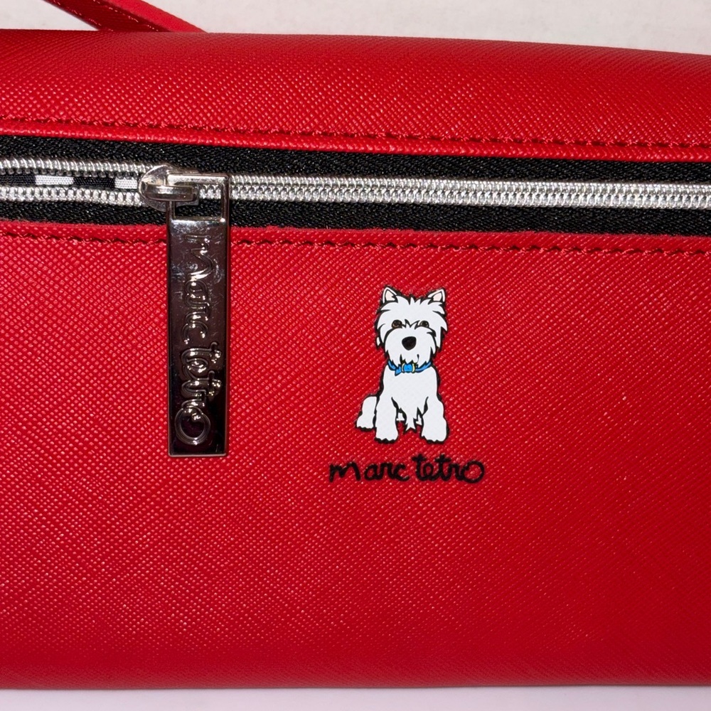 Mark Tetro red westie crossbody purse with matching small wallet - Picture 4 of 11